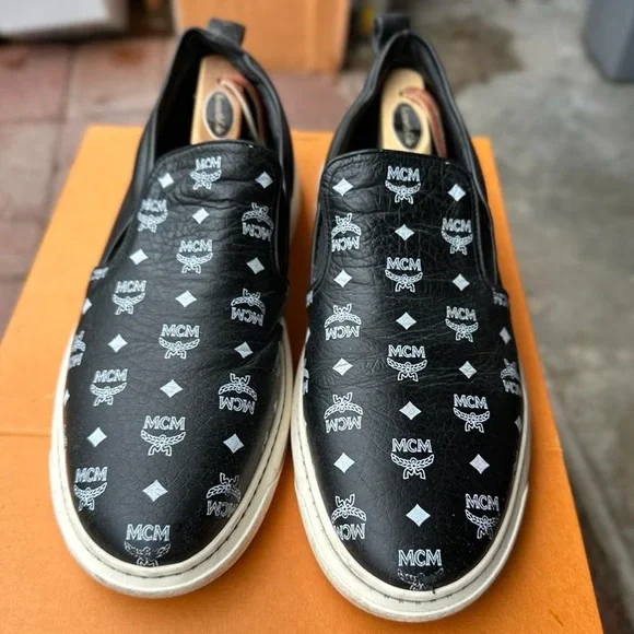 MCM | Shoes | Mcm Mens Visetos Canvasleather Slipon Sneakers  display picture 2